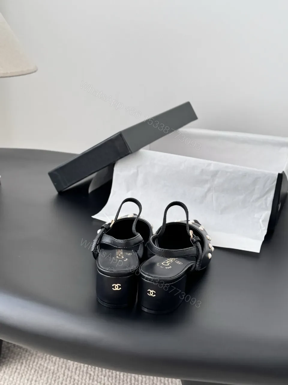 View 3 of Pearl-Detail Slingback Heels: Sophisticated Modern Luxury