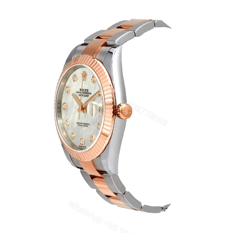 View 3 of Rolex Datejust 41 126331-0013 Super Clone: Everose Rolesor Mother Of Pearl Dial