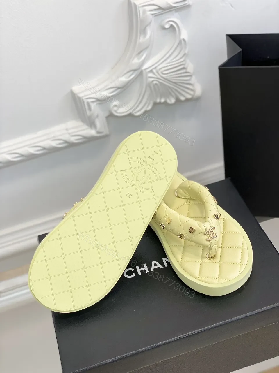 View 4 of Pastel Quilted Slider Sandals – Luxury Comfort Footbed