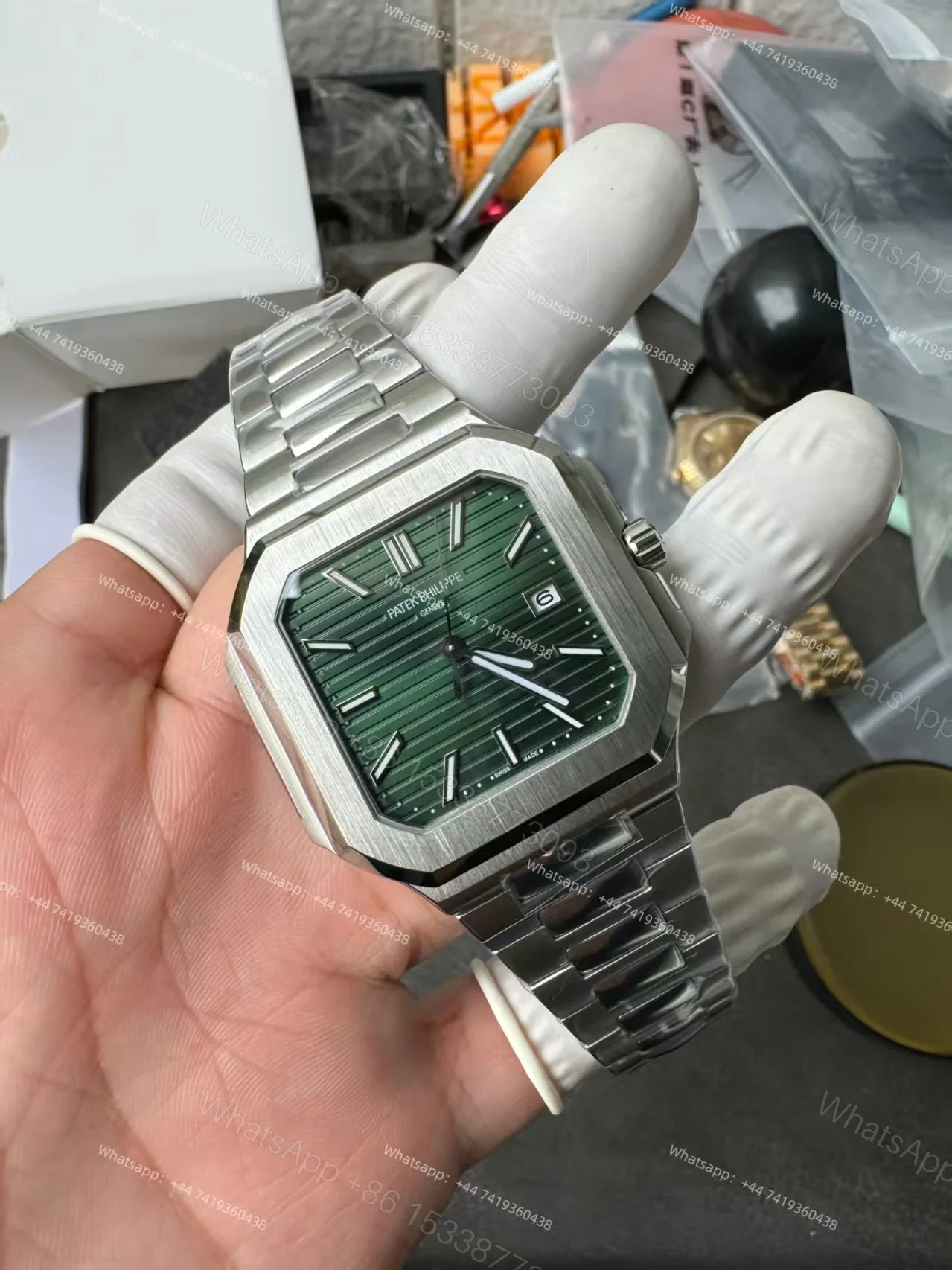 View 5 of Patek Philippe Super Clone Cubitus 5821/1A-001 Green Dial 45MM