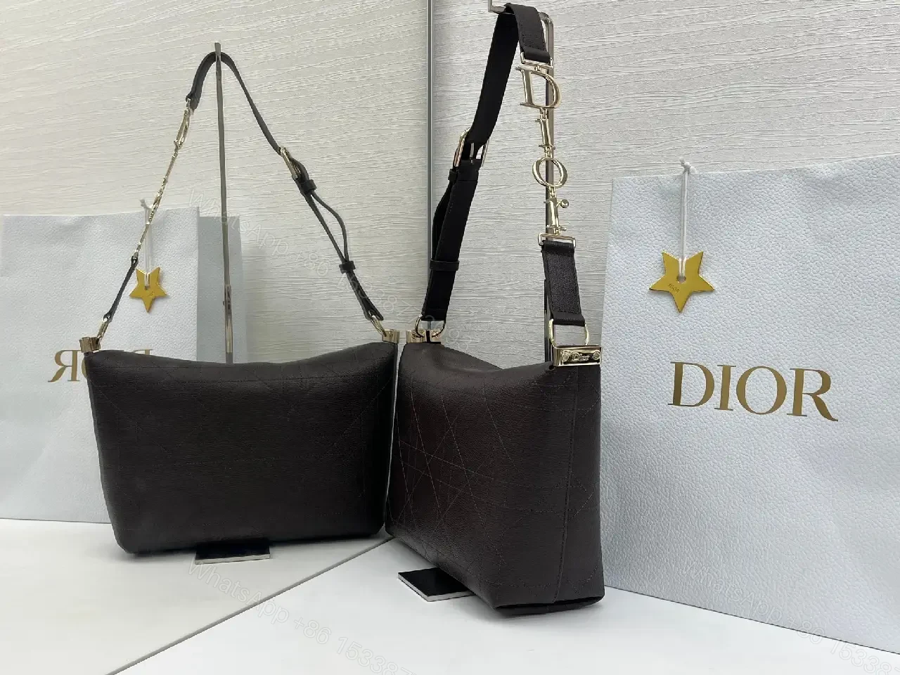 View 8 of Chic Black Quilted Leather-Trim Shoulder Bag Maximalist Subtlety