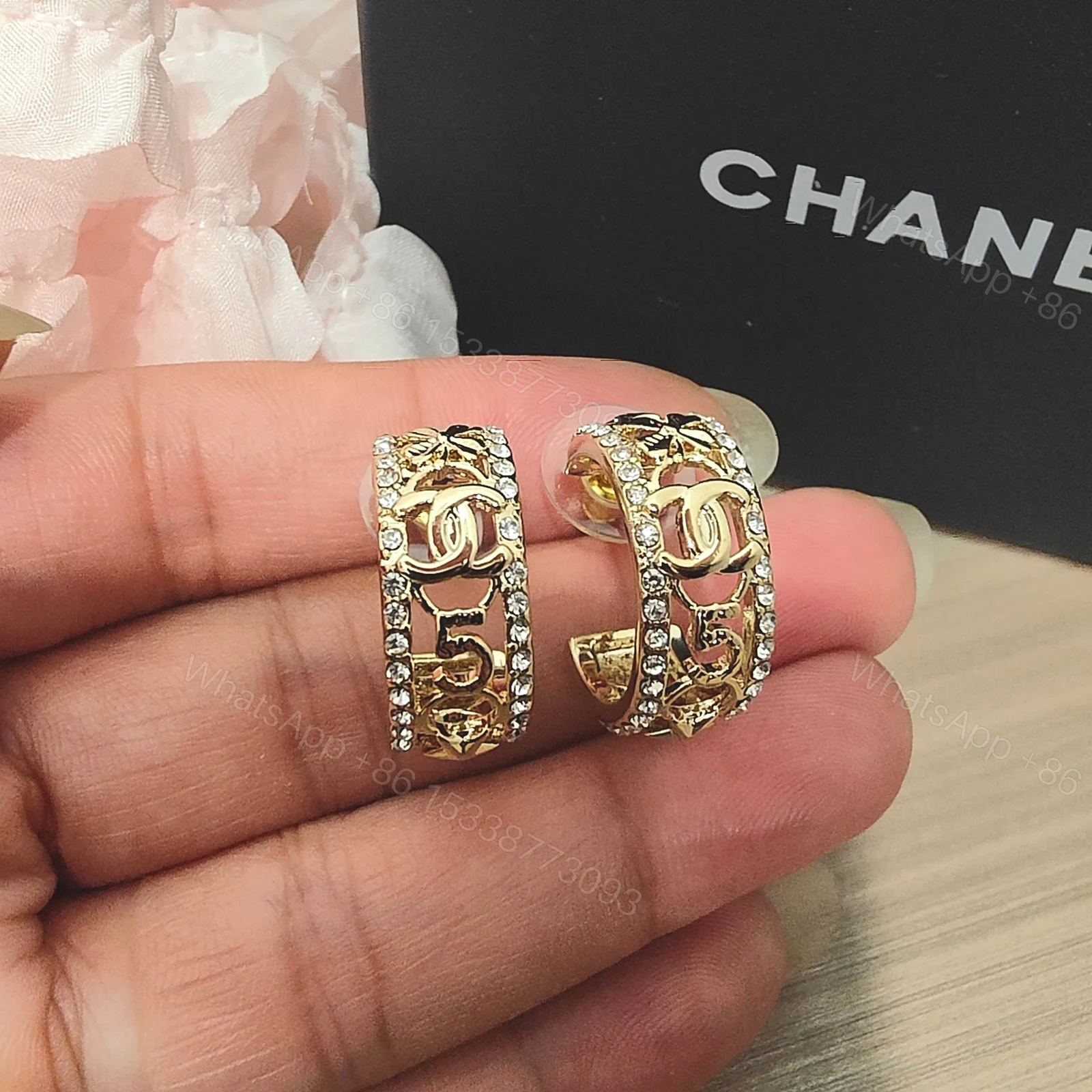 View 7 of Chanel Round Coco Mark Earrings