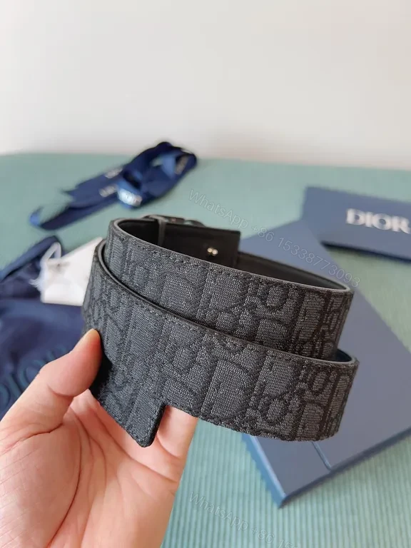 View 9 of Monogram Dior Belt: Subtle Luxury, Palladium Buckle, 2.5cm