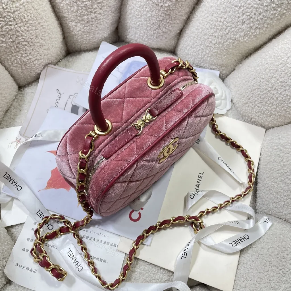 View 6 of Velvet Mini Bag: Gold Hardware, Chain, Chic Texture