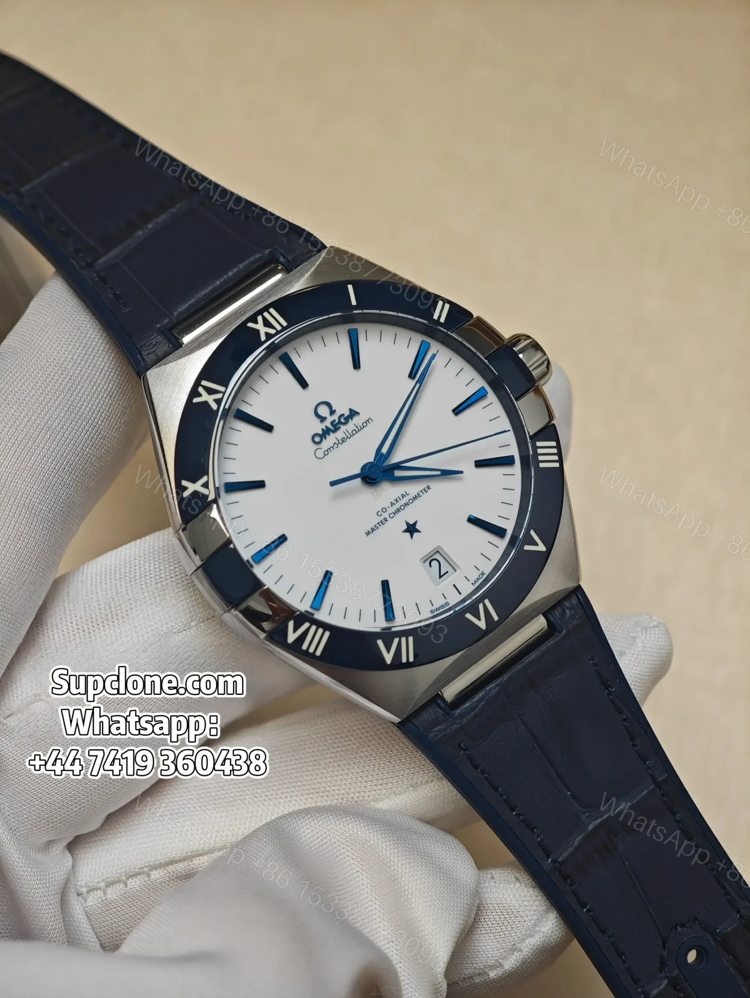 Omega Super Clone Constellation 131.33.41.21.04.001 41mm Blue Bezel — view 1