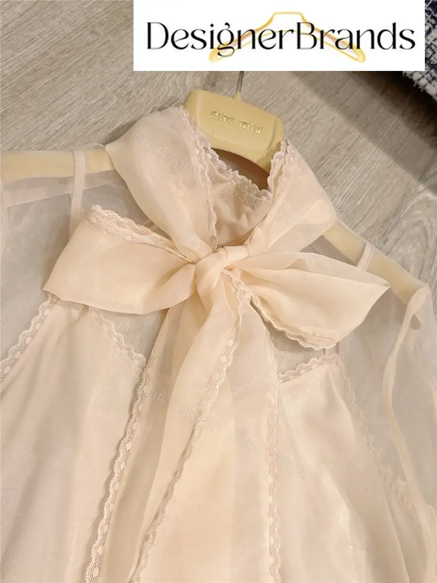 View 6 of Zimmermann Women Beige Silk Organza Top
