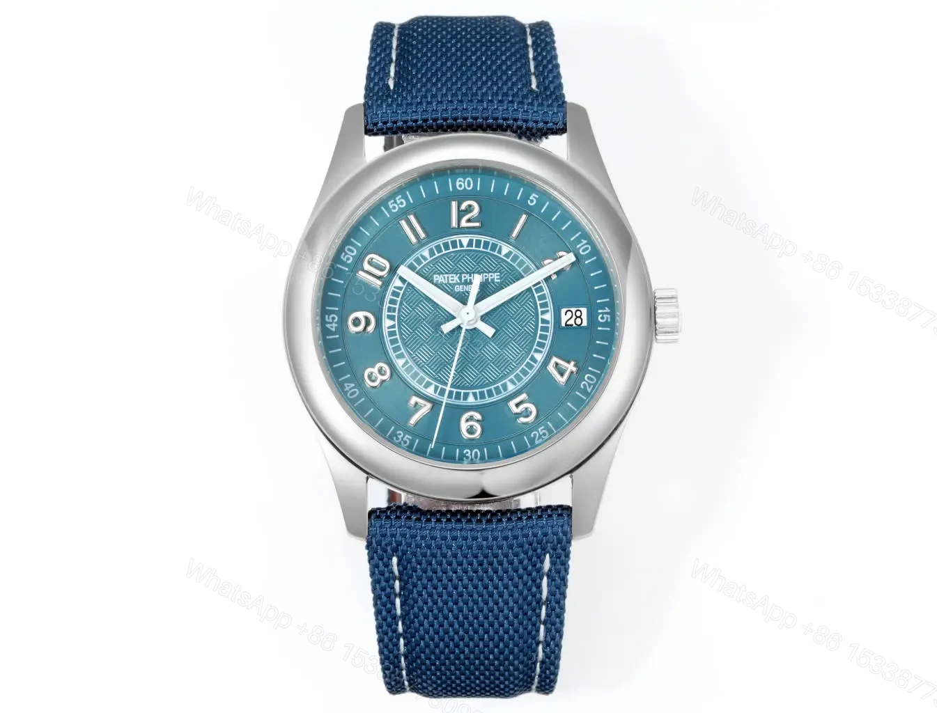 Patek Philippe Limited Edition Commemorative Watch PP6007 Calatrava Steel Case Blue Dial Blue Strap Sporty Style — view 1