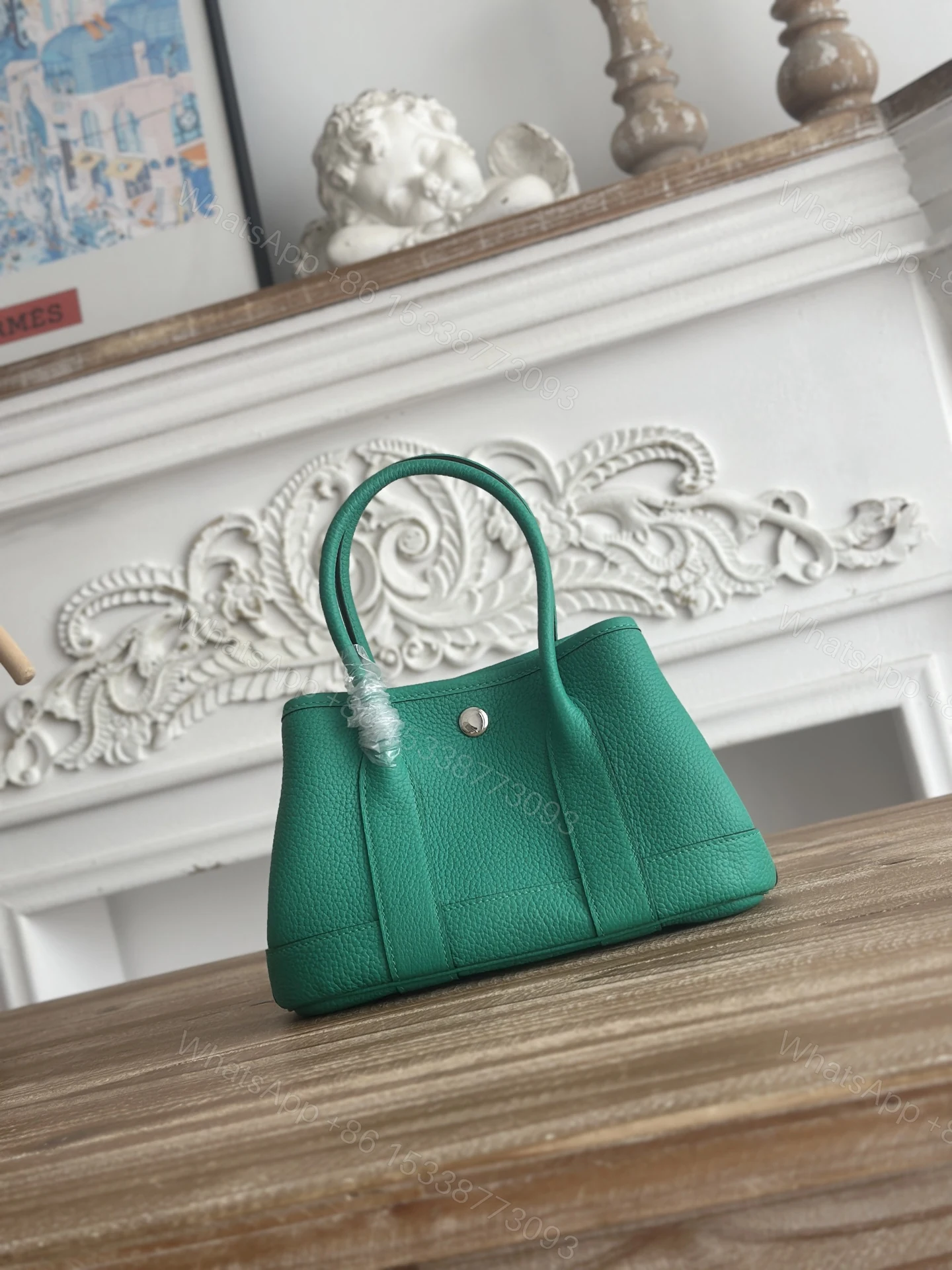 Hermès 原單 女款 Garden Party 手提包 綠色荔枝紋 亮眼時尚款 — view 1