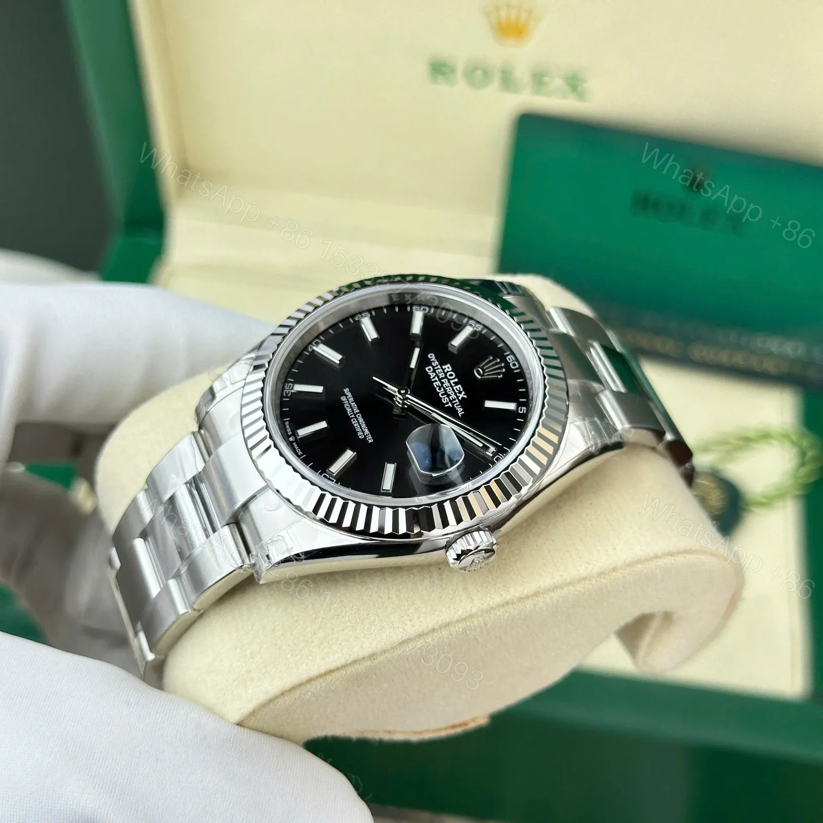 View 3 of Replica Rolex Datejust Black Dial 116334 41 mm