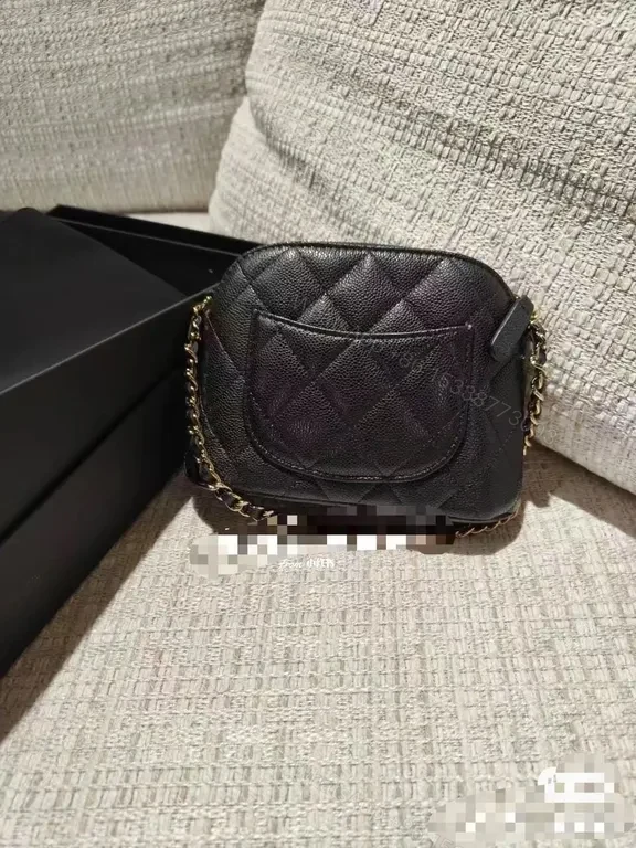 View 3 of Chic Quilted Crossbody: Black Caviar Leather, Minimalist Luxury