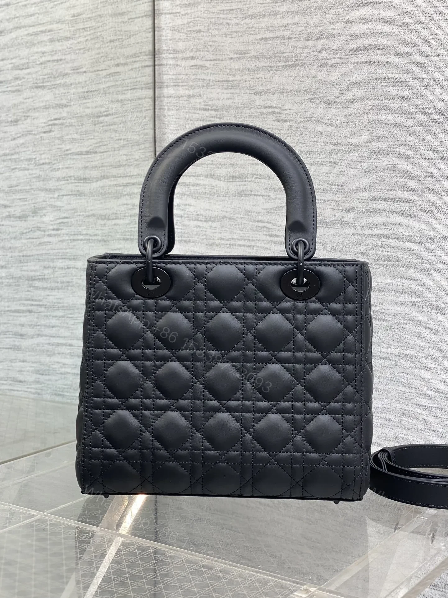 View 4 of Dior Medium Lady Bag in Matte Black
