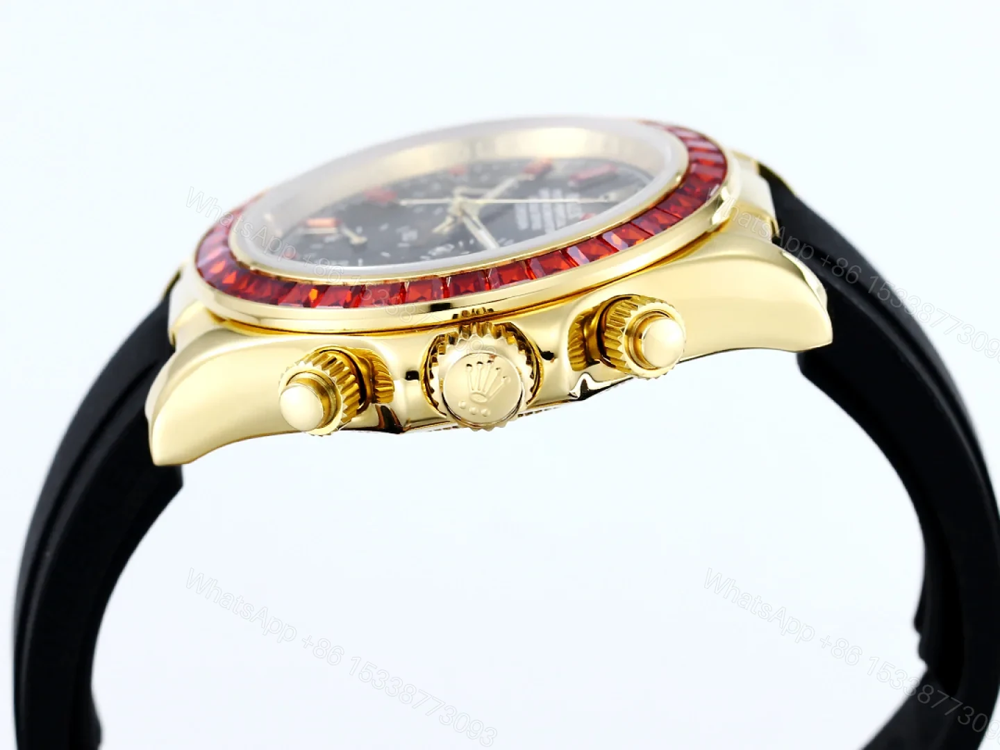 View 6 of Rolex Daytona Pumpkin Black Replica 43MM Premium Black Rubber Strap Custom Edition RG-ROLEX-DAYTONA-PUMPKIN-BLACK-43