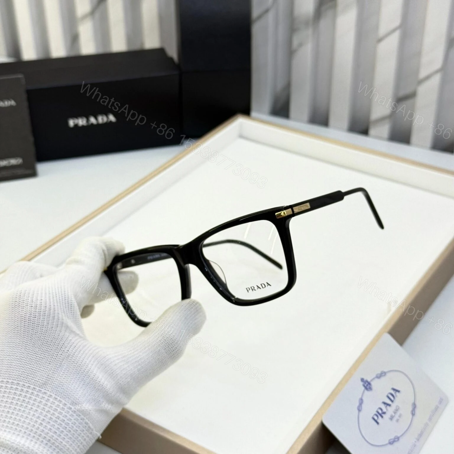 View 2 of Prada Men Black Optical Frame