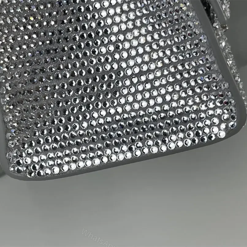 View 10 of 高仿Balenciaga*Hourglass系列沙漏包滿鑽銀色S