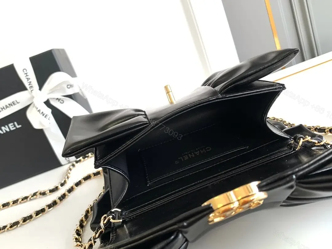 View 8 of Black Leather Ruched Clutch: Minimalist Glam, Gold Hardware, Evening-ready