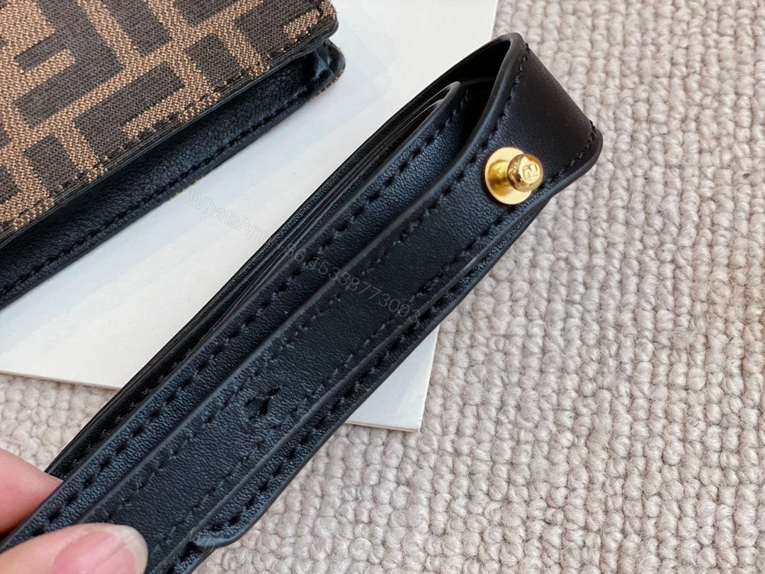 View 8 of Fendi Mini Baguette Brown Fabric Bag