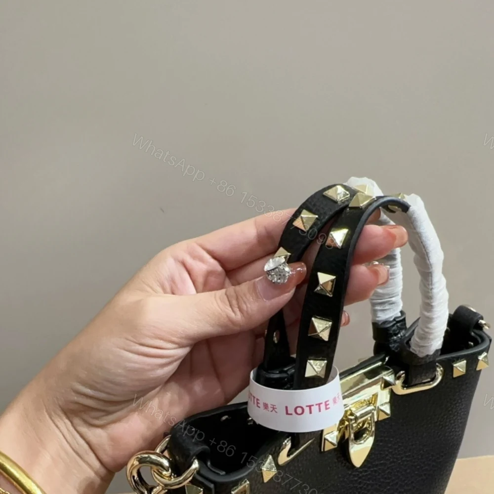View 6 of VALENTINO ROCKSTUD CROSSBODY POUCH IN GRAINY CALFSKIN BLACK 16CM 5W2P0W31VSH 0NO