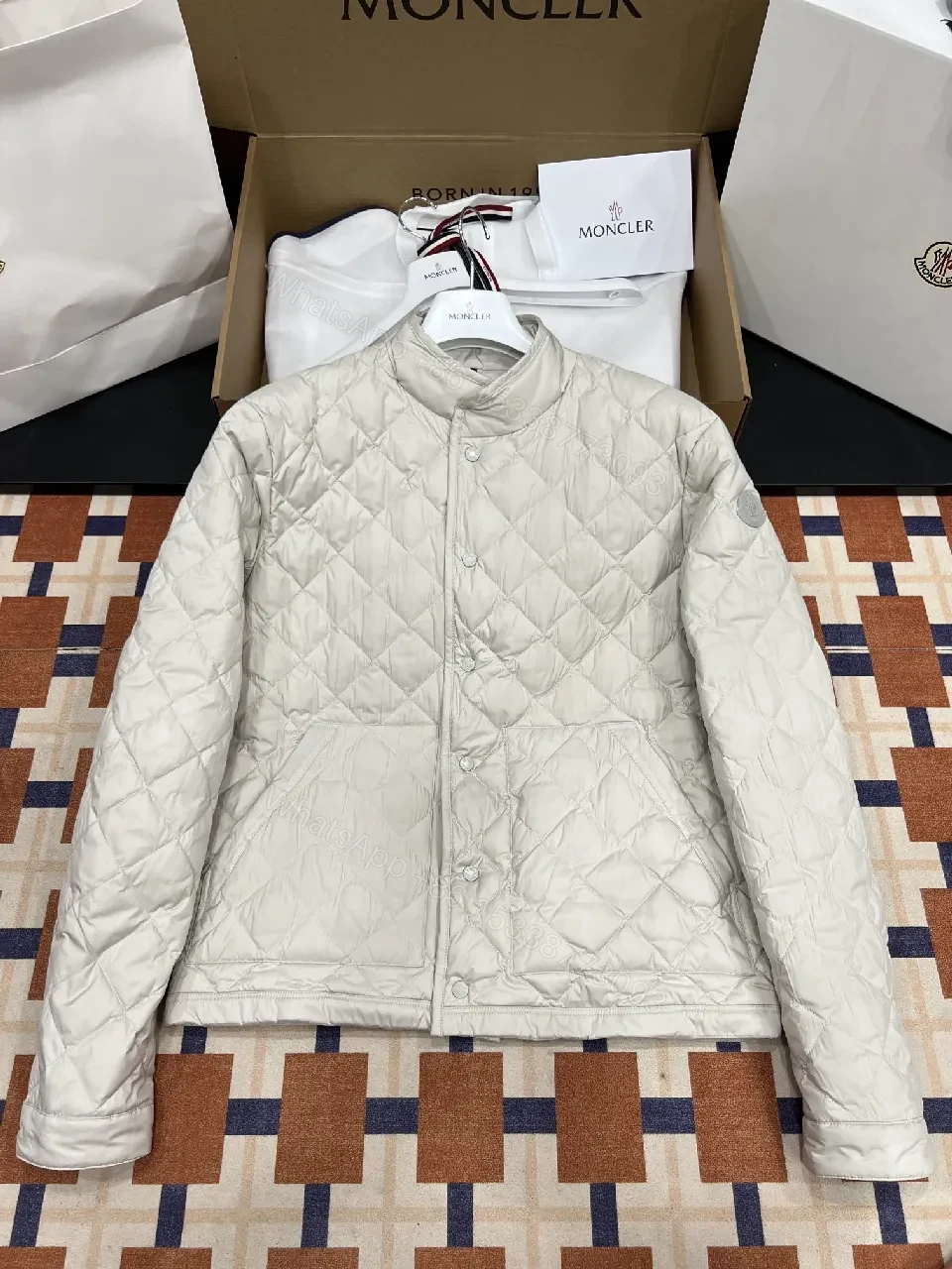 View 4 of Quilted Light Warmth Jacket — Diamond Stitch, Minimal Sleek Style