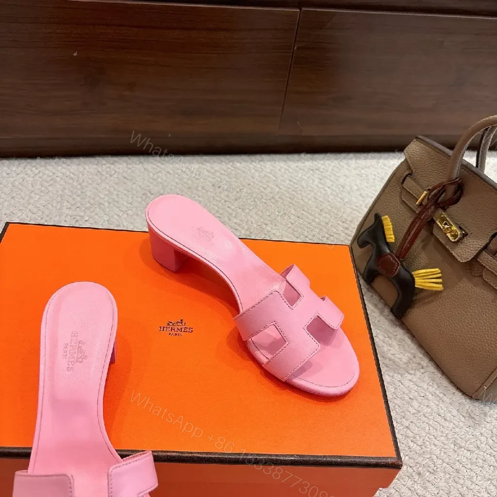 View 6 of Soft Rose Leather Slide – Elevated Comfort, Signature Buckle Slide