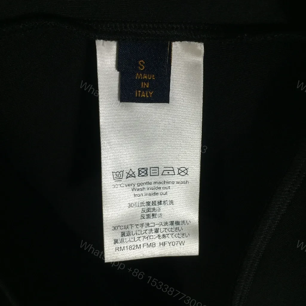 View 3 of Black Crewneck Knit with Multicolor Logo Motif, Everyday Luxe