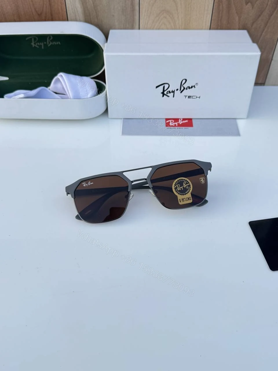 View 2 of First Copy RayBan 04 Grey Brown Sunglasses
