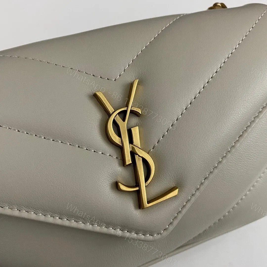 View 3 of YSL Loulou medium in Matelassé Lambskin White