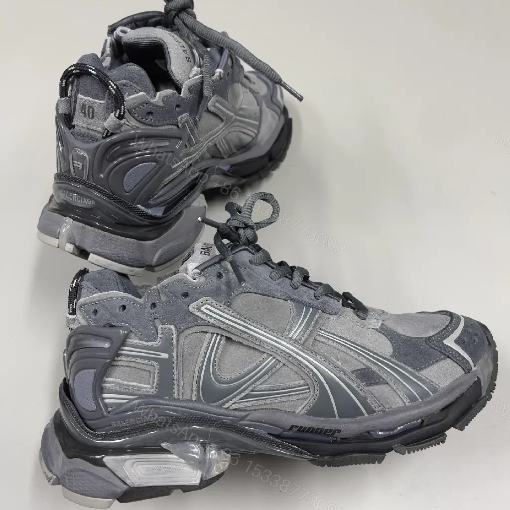 View 7 of Chunky Texture Sneakers: Suede-Mesh Comfort, Luxe Streetwear