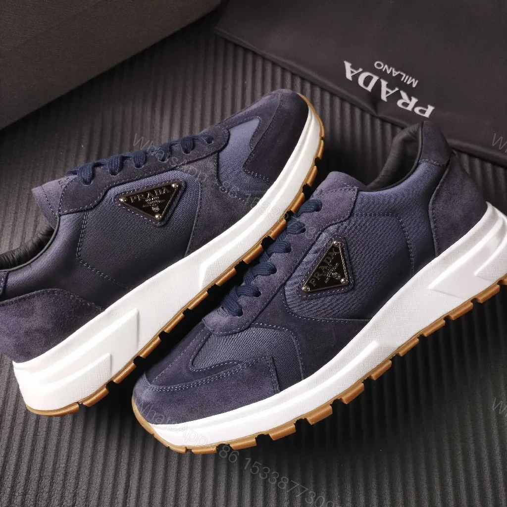 View 7 of Navy Suede Leather High-Top Sneaker with Premium Comfort