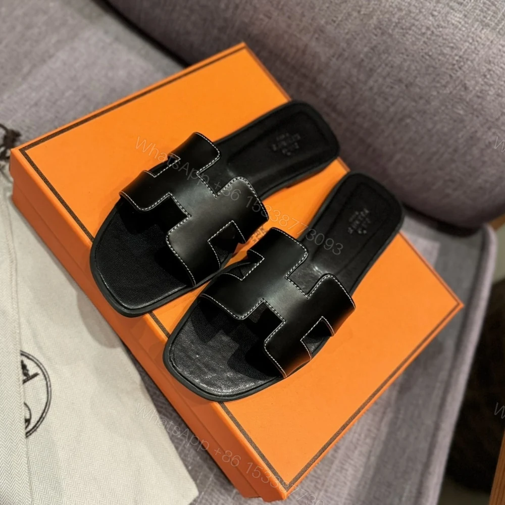 View 2 of HERMES ORAN SANDAL NOIR H021056Z 01340