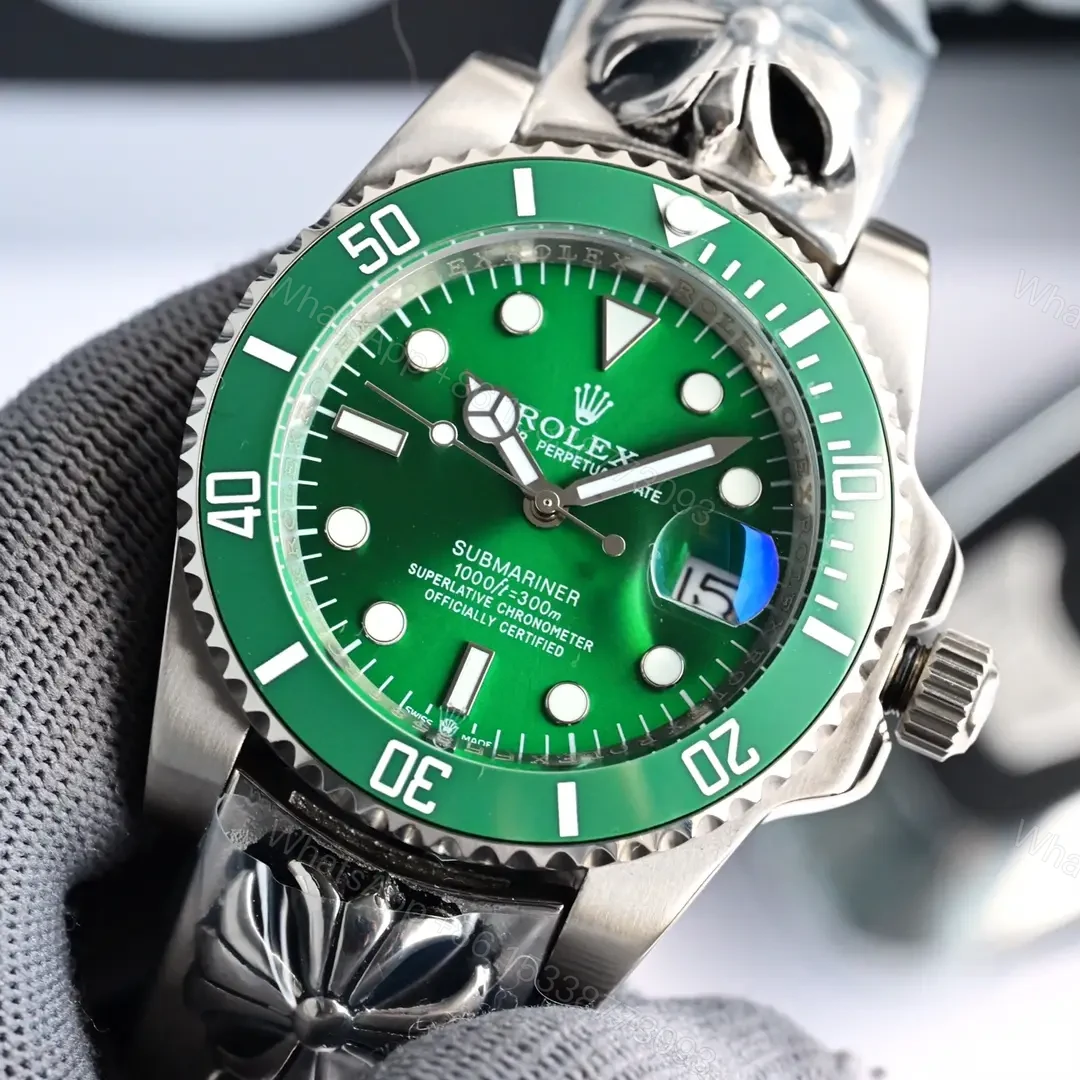 View 3 of Exclusive hulk submariner replica 40MM Croheart Bracelet Edition RG-HULK-SUB-40MM-CROHEART-GRN