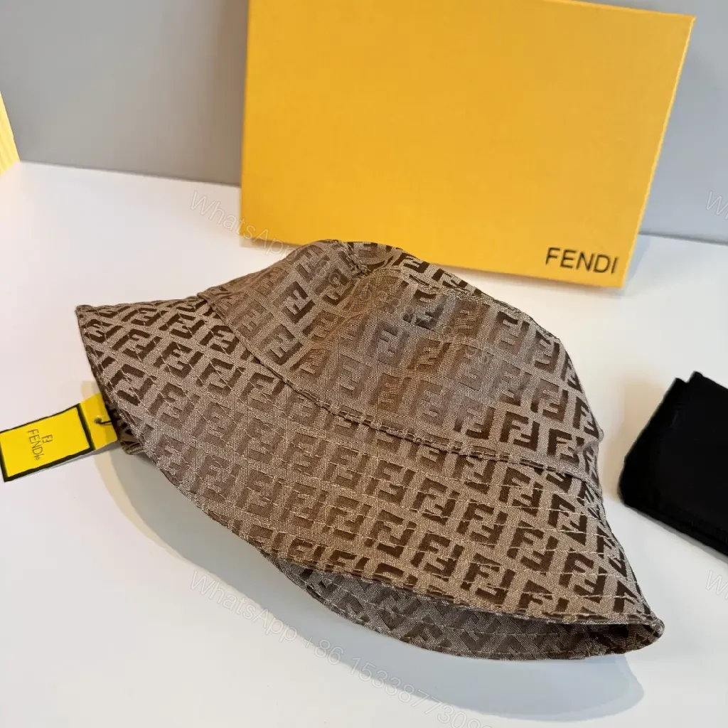 View 10 of Beige/Brown Quilted FF Pattern Bucket Hat with Brim