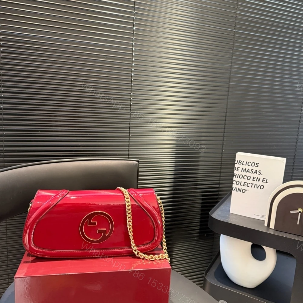 View 2 of Gucci Blondie Continental Chain Wallet Rosso Ancora Red 29Cm 814952 AAEEY 6207
