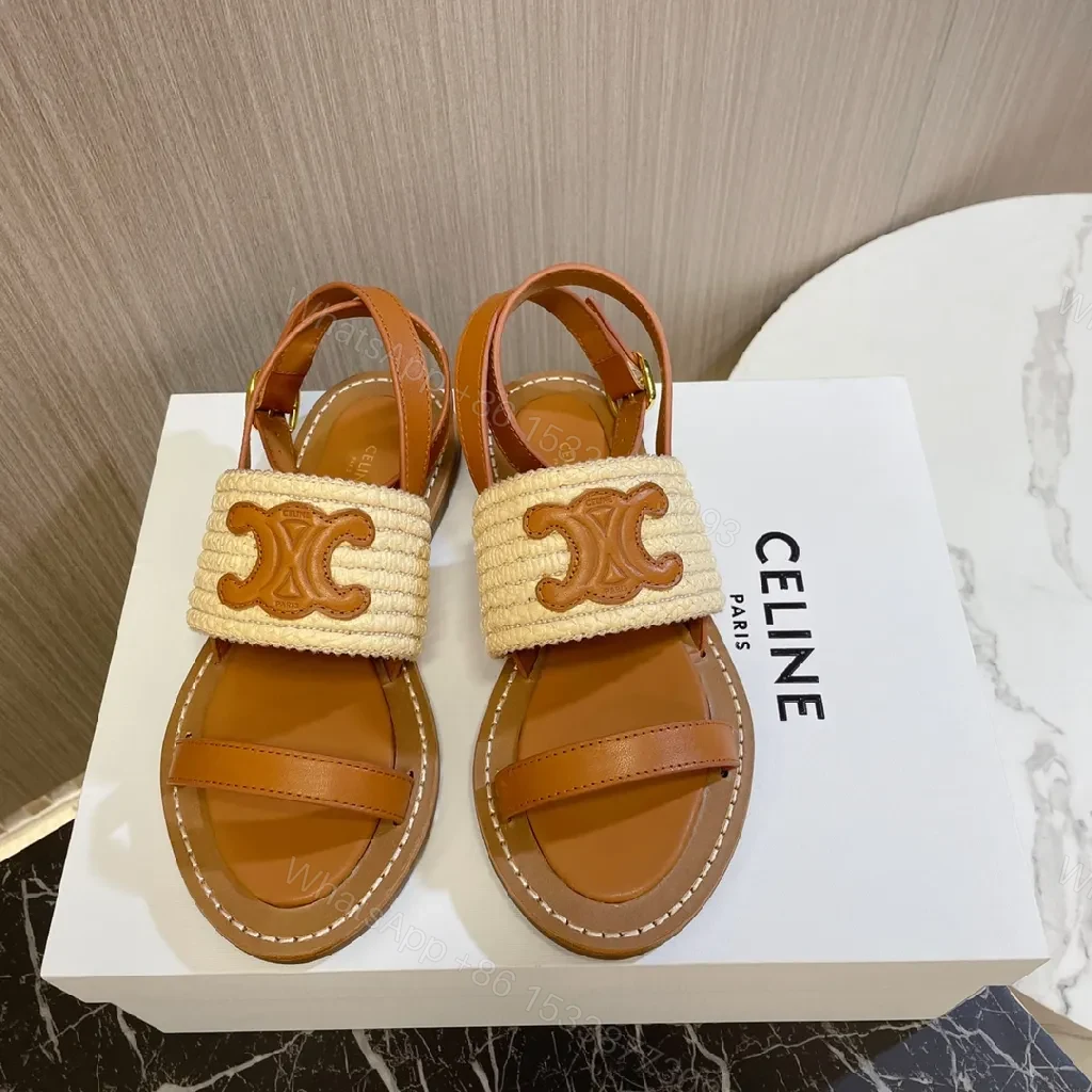View 9 of Raffia Leather Sandals: Textured Signature Luxe Style