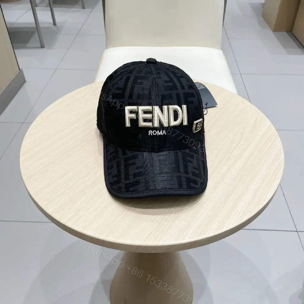 View 9 of Patterned Luxury Cap: Mono Fendi-Inspired Logo, Standout Comfort