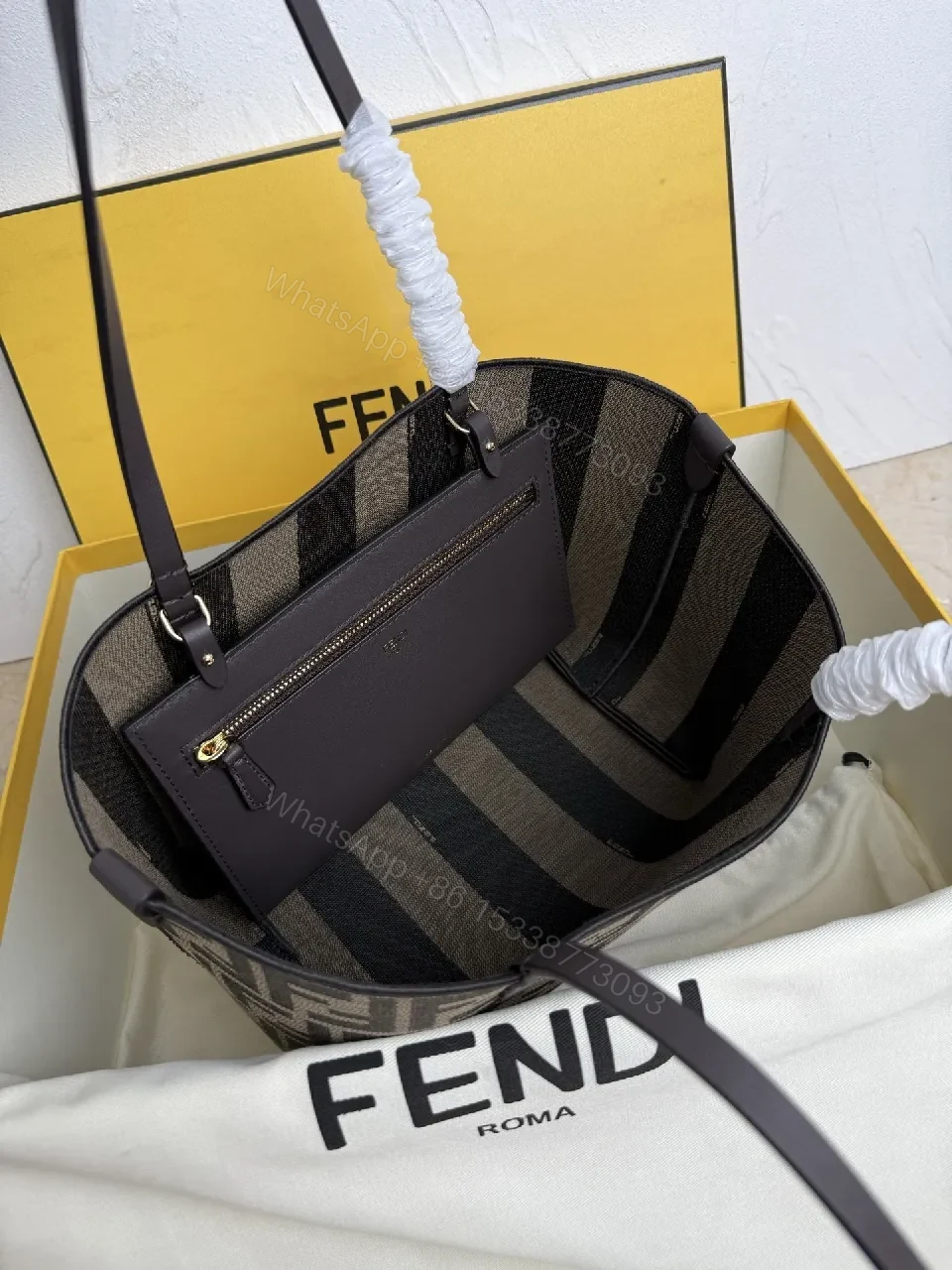 View 8 of Patterned Luxury Tote: Monogram Patterned Exterior, Spacious Tote Bag