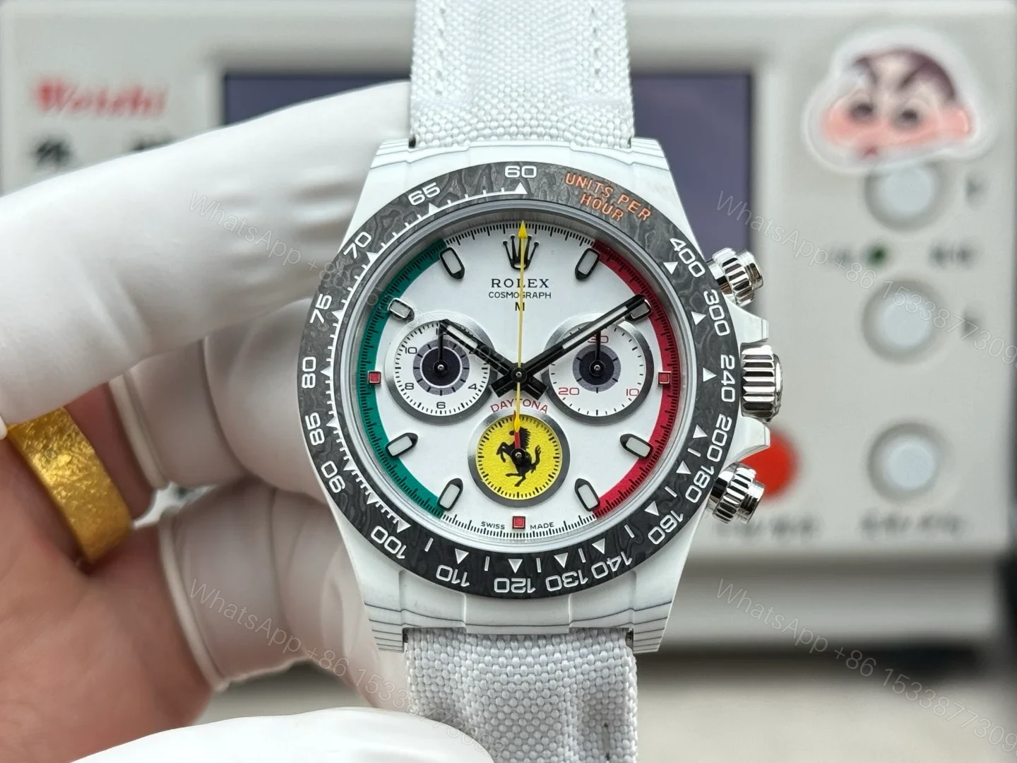 SJ 2700 HEH Carbon Fiber Daytona R74 Rolex Custom Edition 40mm RG-ROLEX-DAYTONA-WHITE-DIAL — view 1