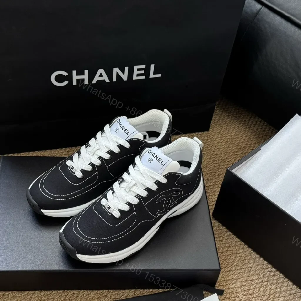 View 4 of Black & White Luxe Sneaker: Couture-Inspired Comfort