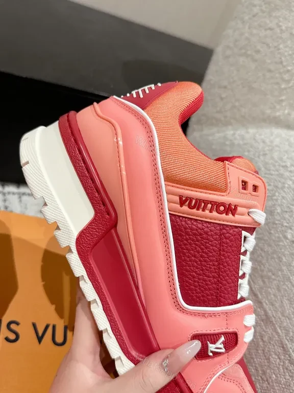 View 5 of Lux Pink Luxe High-Top Sneakers with LV Accents