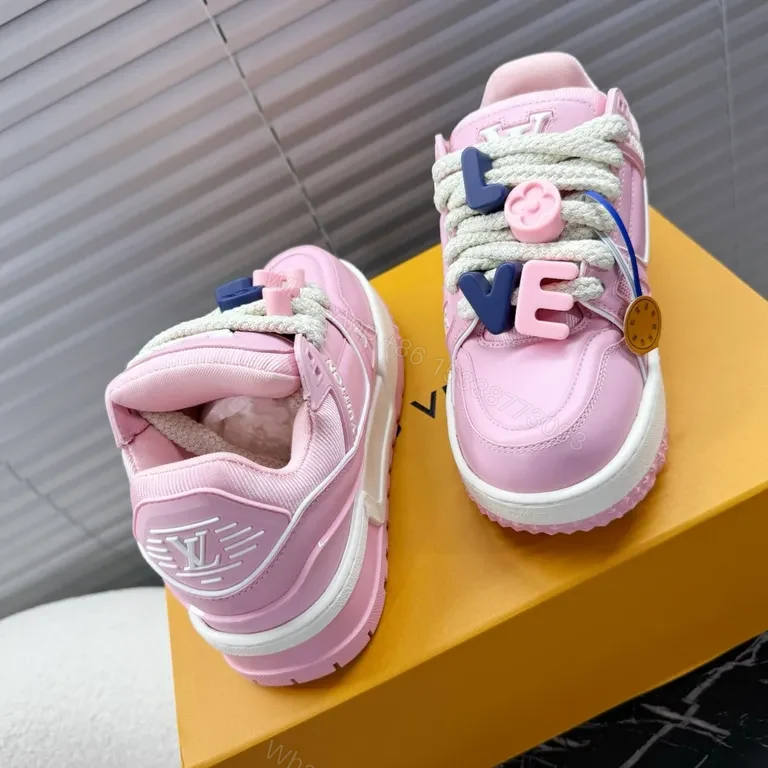 View 2 of Pink Luxe LV-Style Chunky Sneaker: Ultra-Comfort Comfort Blend