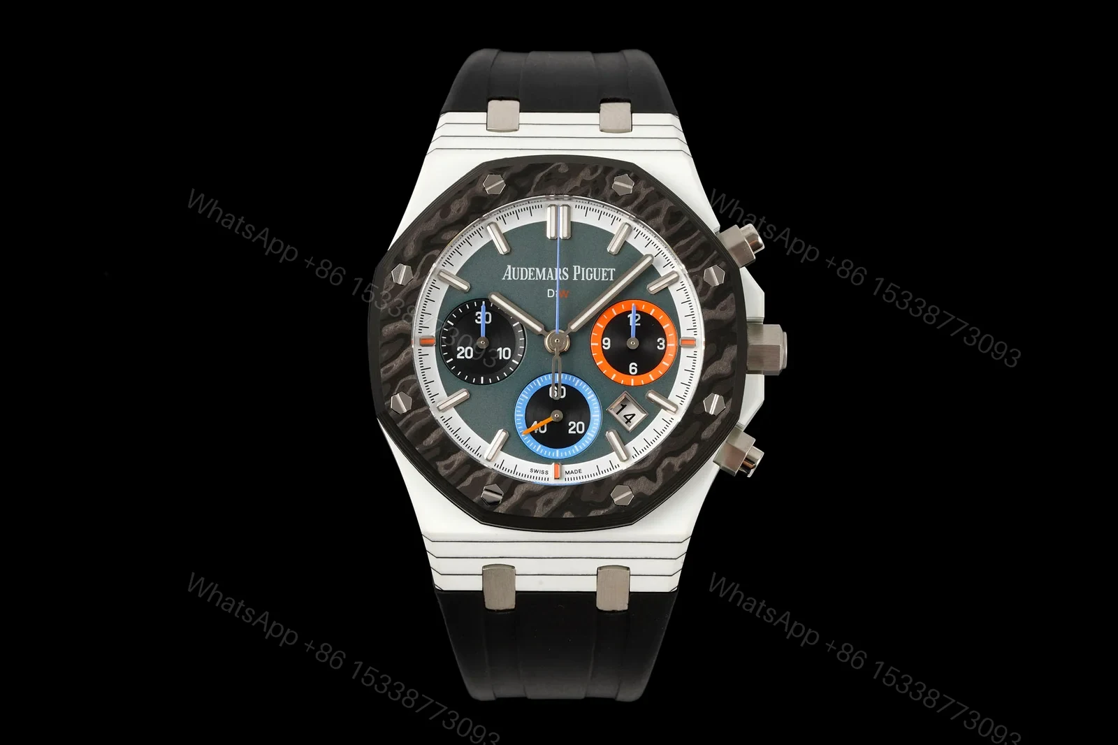 Audemars Piguet Royal Oak Carbon Bezel Replica 42MM Premium Black Rubber Strap Edition AP-RO-CB-BLK-RBR-42 — view 1