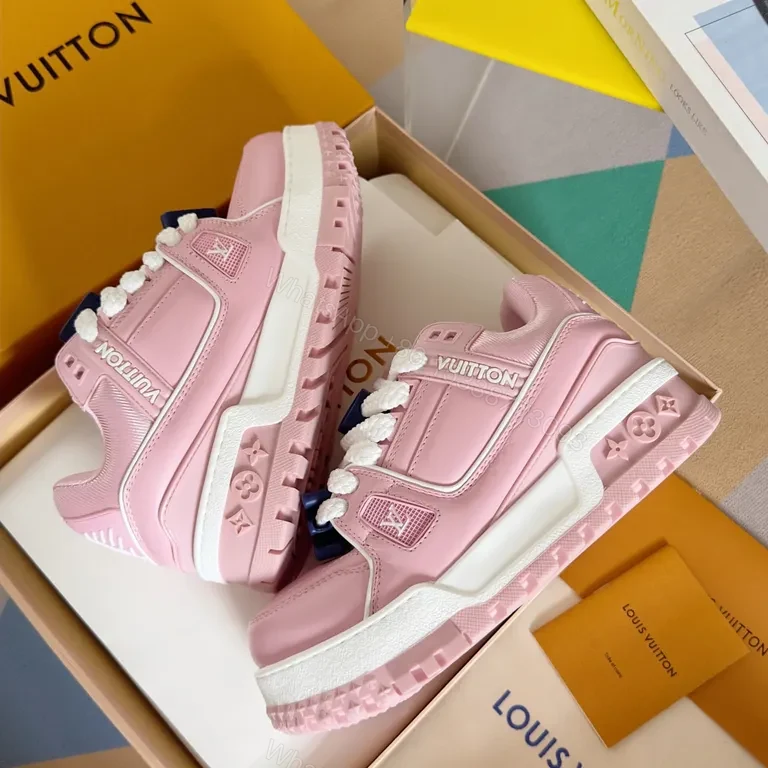 View 2 of Pink Luxe Louis-Inspired Sneaker: Sculpted Comfort, High-Top