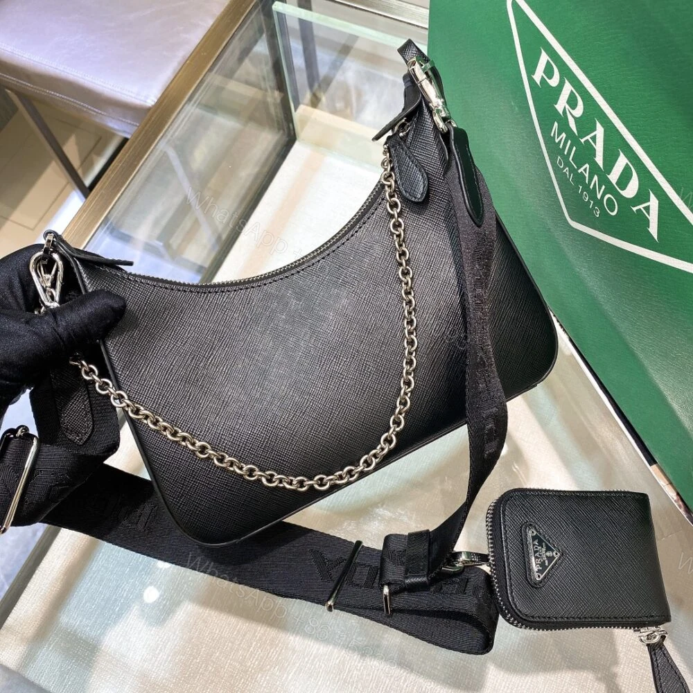 View 5 of Prada Re-Edition 2005 Saffiano Bag Black 22cm