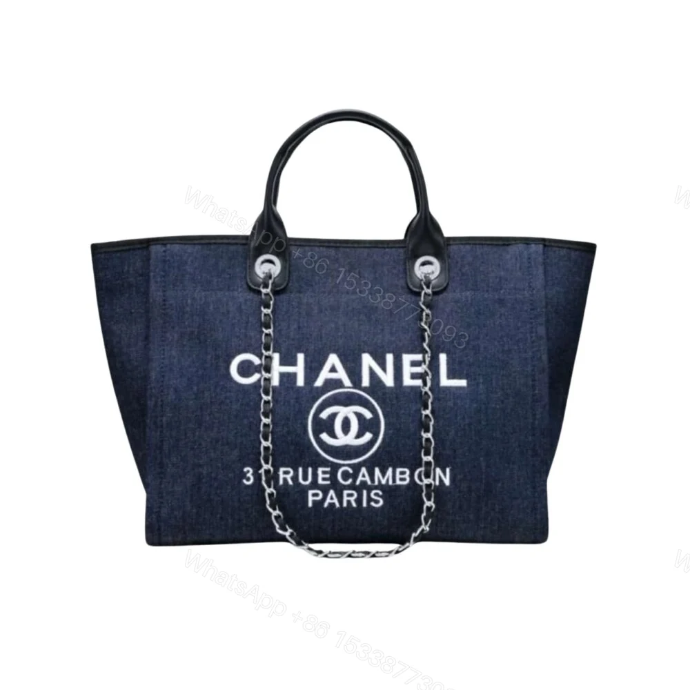 Chanel Deauville Shopping Tote Dark Blue 39Cm — view 1