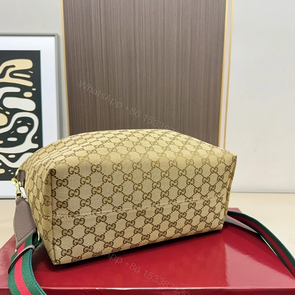 View 6 of Gucci Brera Medium Crossbody Bag Sand And Dark Brown 33Cm