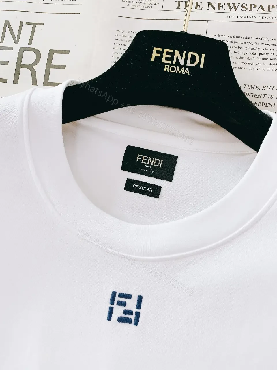 View 5 of Minimalist White Cotton Tee with Subtle Luxury Detail