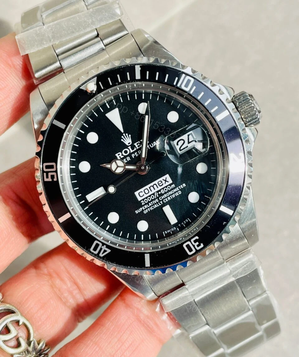 View 2 of Vintage Rolex JK Factory COMEX Submariner RARE 2836 Movement black dial black bezel