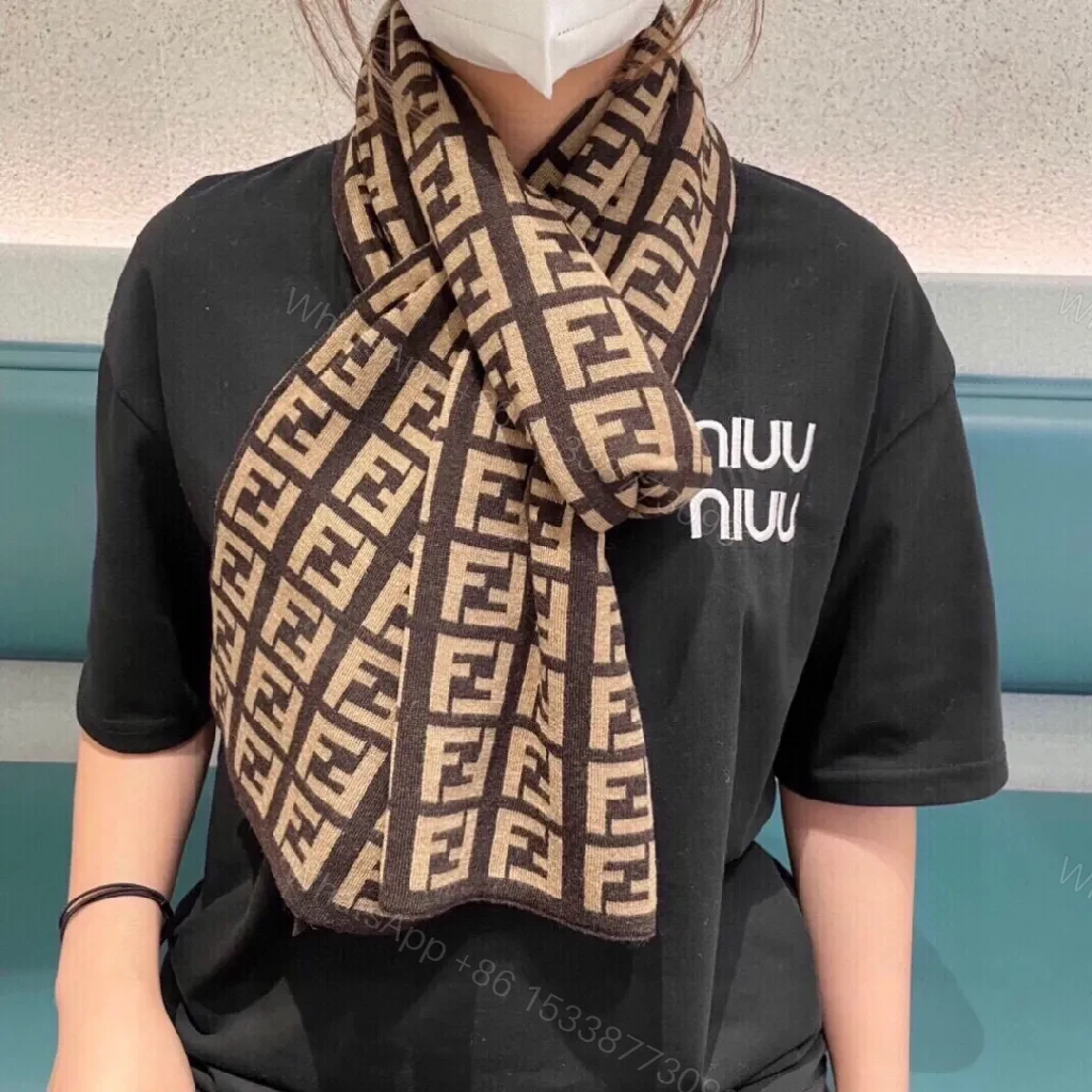 Bold Fleece Knit Scarves: Luxe Camel-Espresso Wrap — view 1