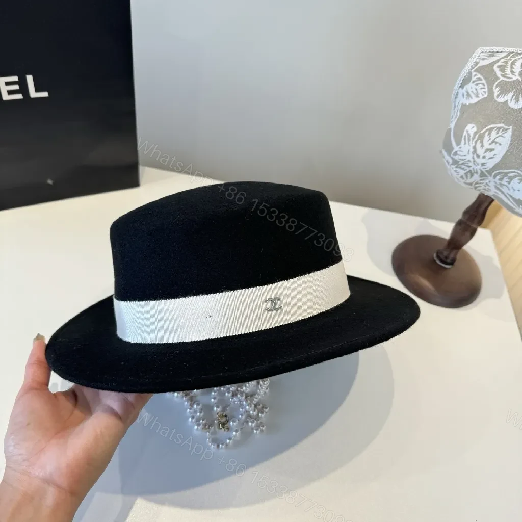 View 2 of Black Fedora + Crystal Necklace Set: Satin Band, Luxe Sparkle