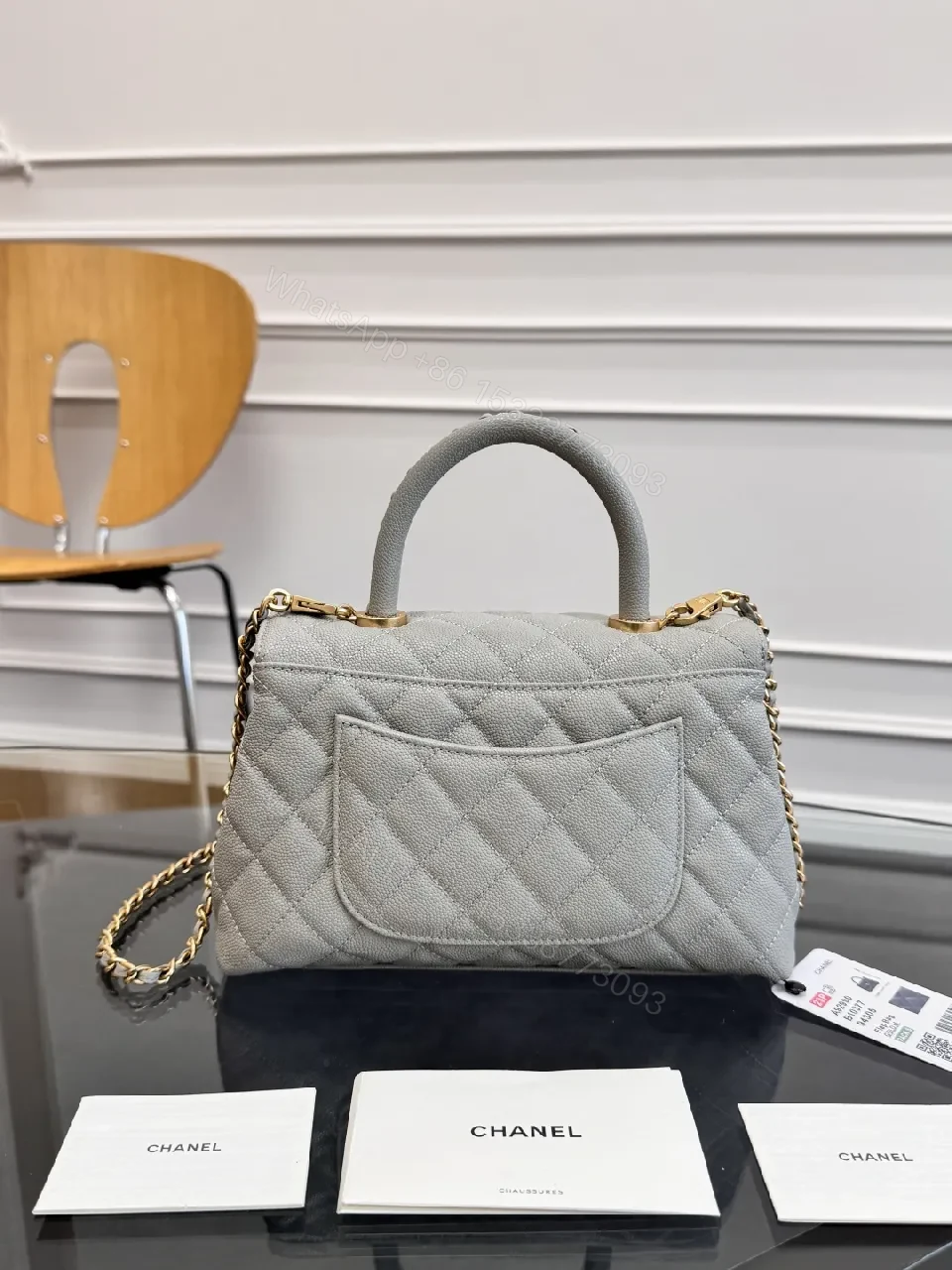 View 8 of Light Grey Quilted Camera Bag: Modern Texture, Classic Charm