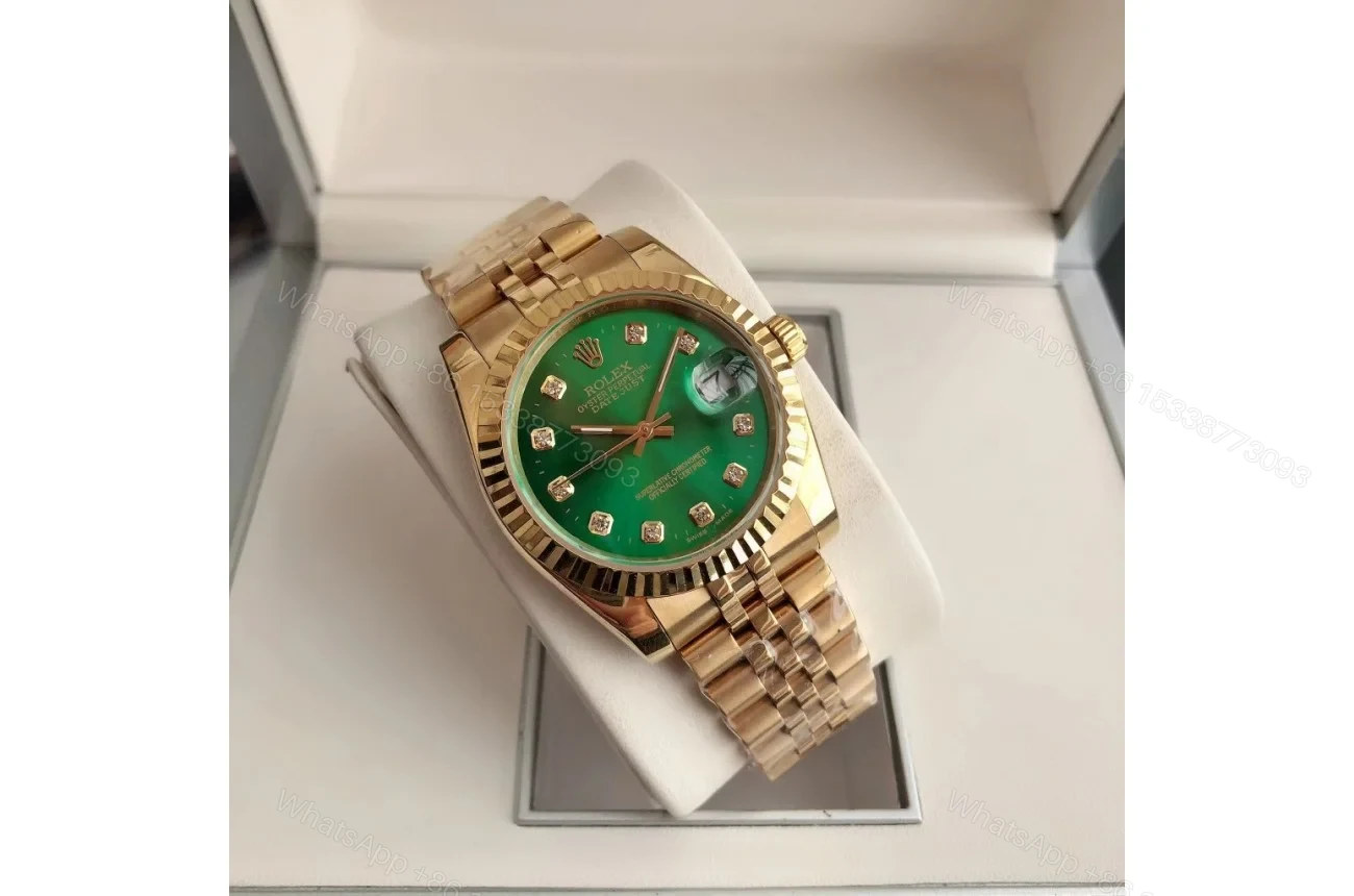 View 3 of Replica Rolex Datejust RG/RG Jub Green/Dial 36/28 mm